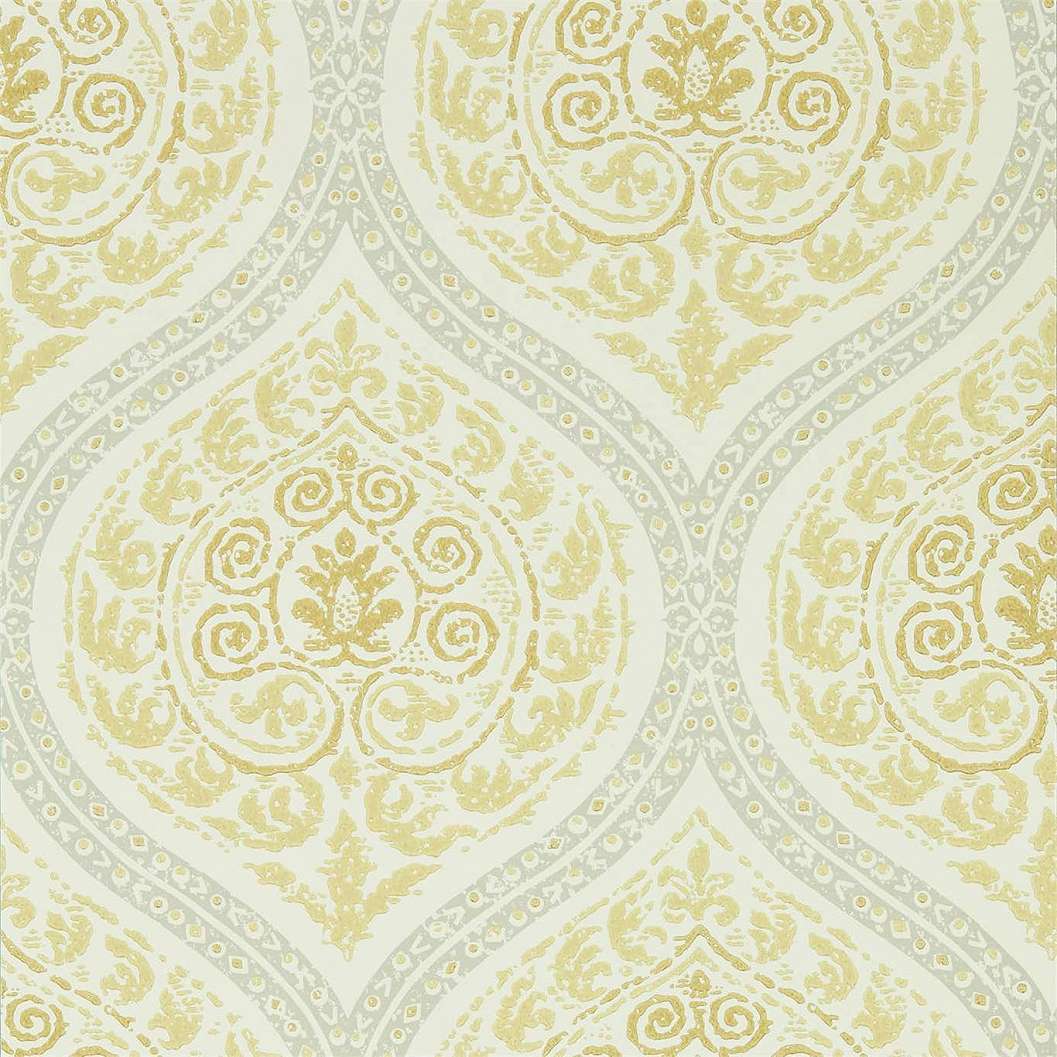 Sárga damaszt mintás angol design tapéta