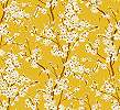 Sárga dekor tapéta romantikus cseresznyevirág mintával