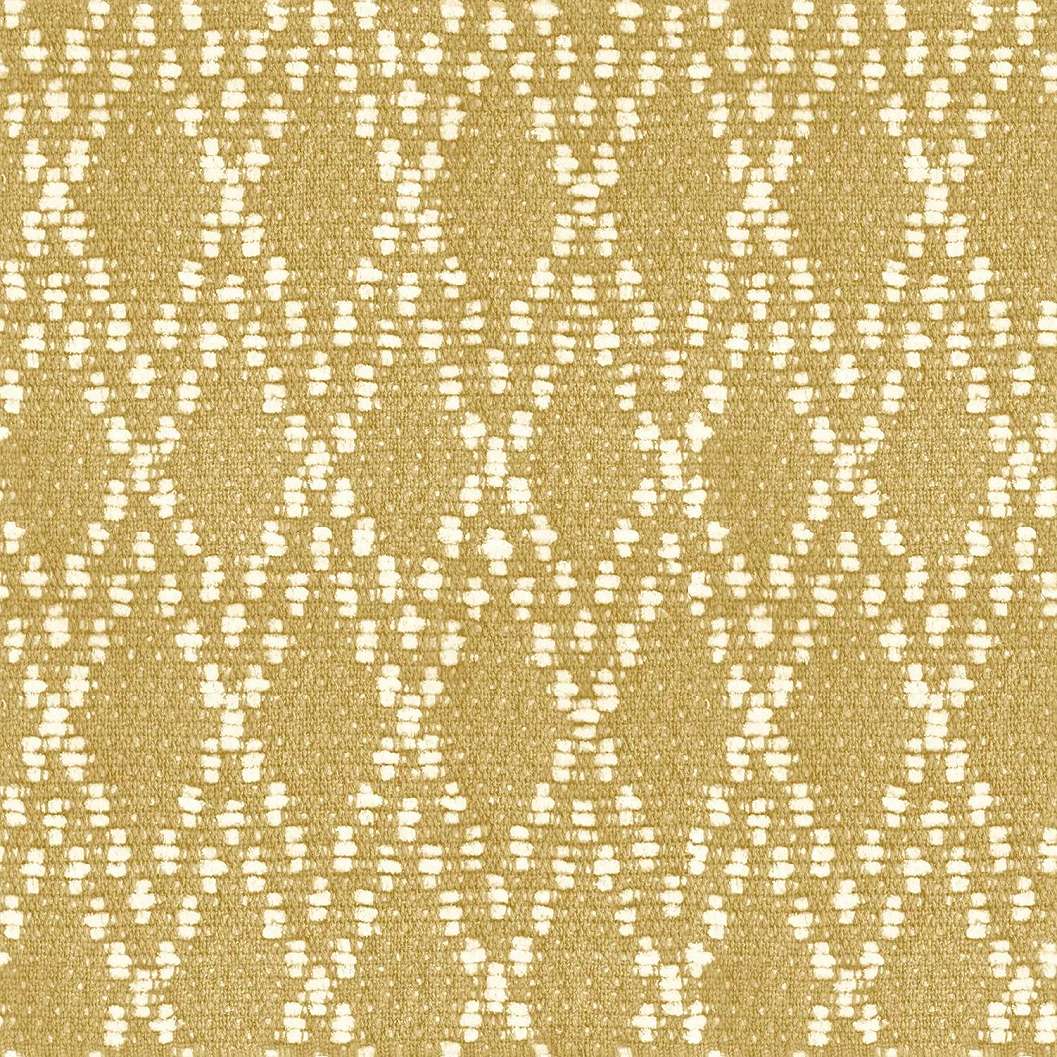 Sárga design tapéta textil hatású alapon geometrikus mintával
