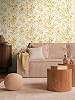Sárga és krém virág mintás vinyl dekor tapéta
