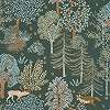 Skandi stílusú design tapéta festett hatású erdő és állat mintákkal