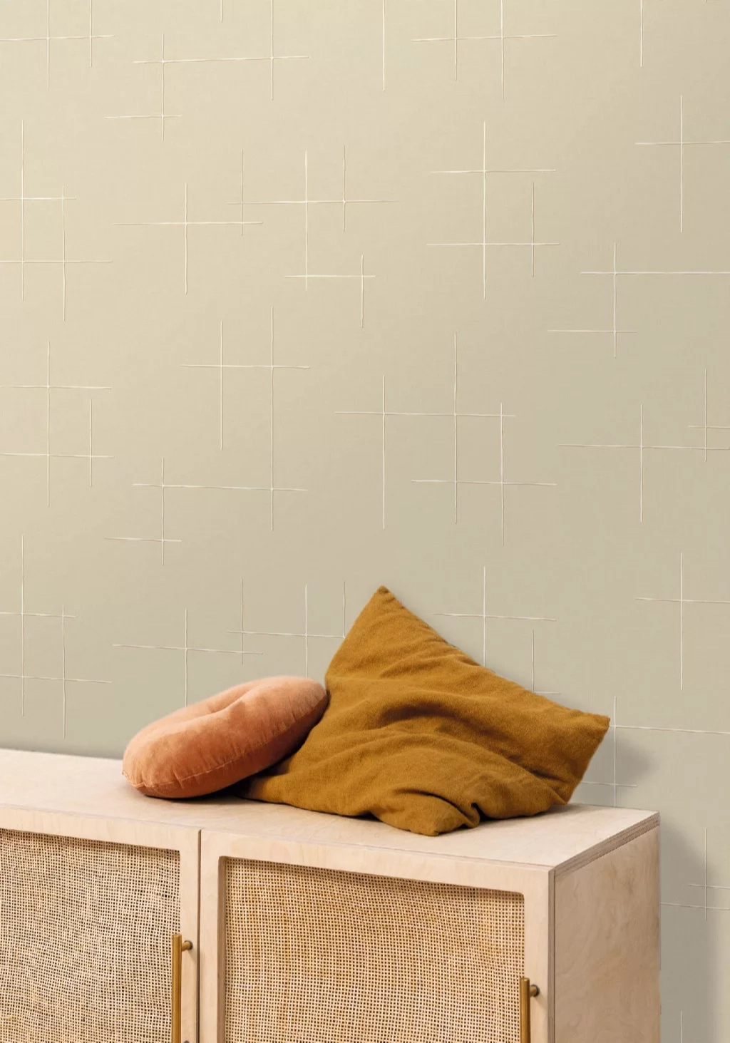 Skandináv dekor tapéta krém és beige geometriai mintával