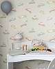 Skandináv gyerek tapéta krém színben autó mintával