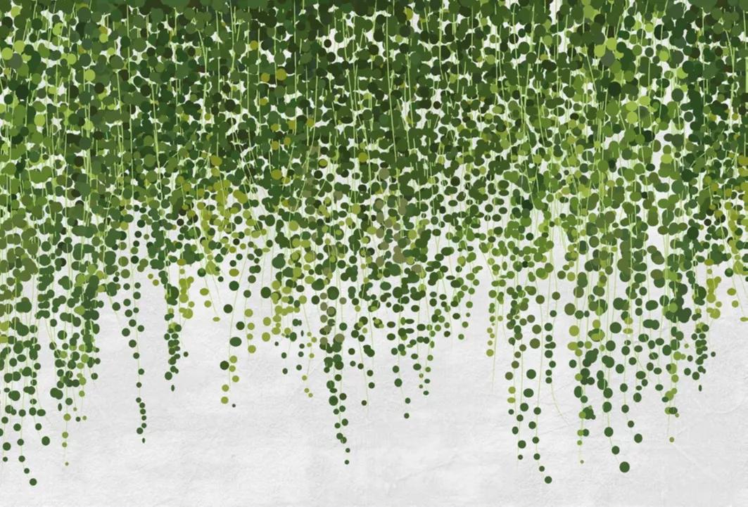 Skandináv hangulatú fali poszter futó zöld növény mintával