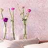 Skandináv stílusú design tapéta virágmintával pasztell rózsaszín színben