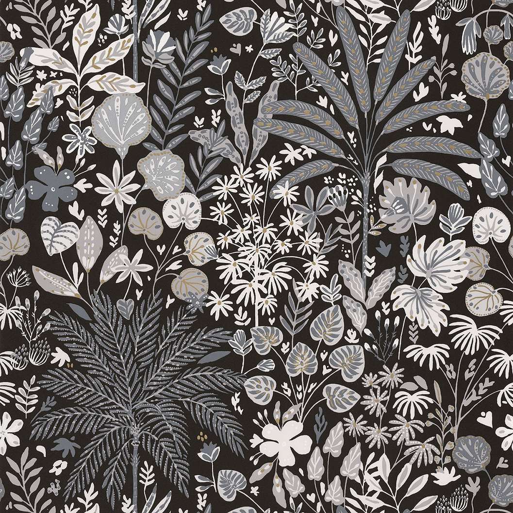 Skandináv stílusú rajzolt trópusi mintás tapéta