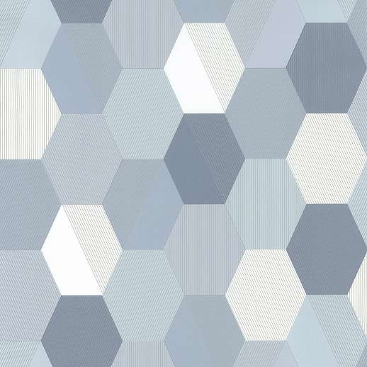 Skandináv stílusú tapéta kék geometrikus mintával