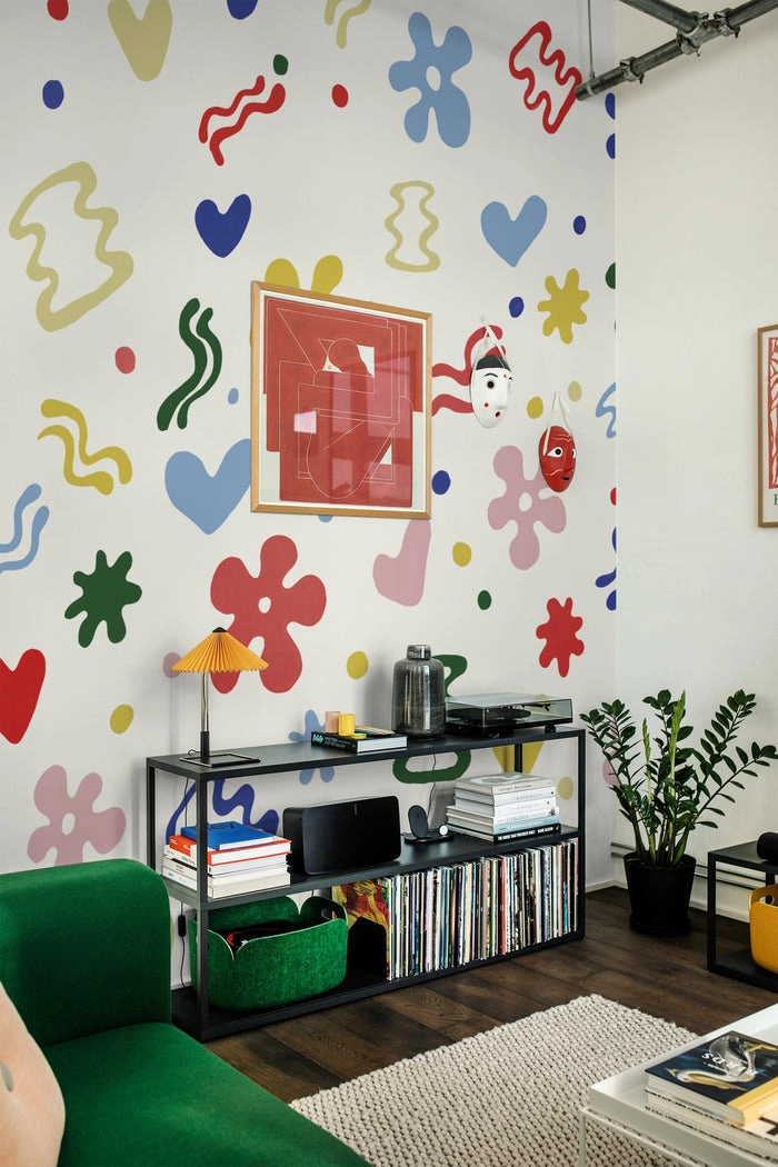 Sokszínű és formályú geometria mintás gyerek design fotótapéta