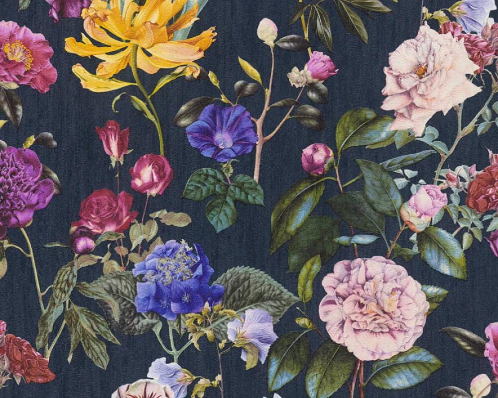 Sokszínű romantikus hangulatú virágmintás tapéta