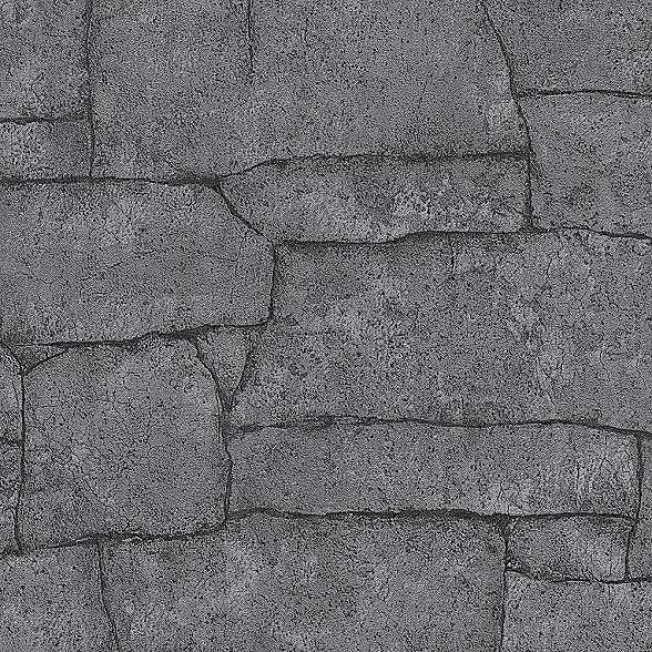 Sötét szürke kő fal mintás struktúrált hatású design tapéta