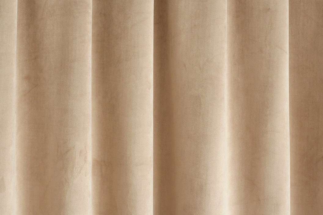 Sötétítő függöny textil anyag bársonyos érintésű élénk barna színben