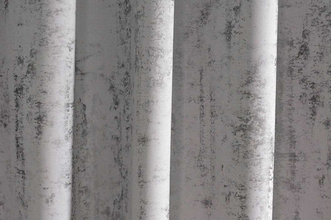 Sötétítő függöny textil anyag koptatott hatású ezüst metál színben