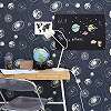 Sötétkék bolygó mintás mosható tiniszobai design tapéta