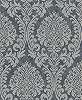 Sötétkék damaszk mintás vlies dekor tapéta mosható