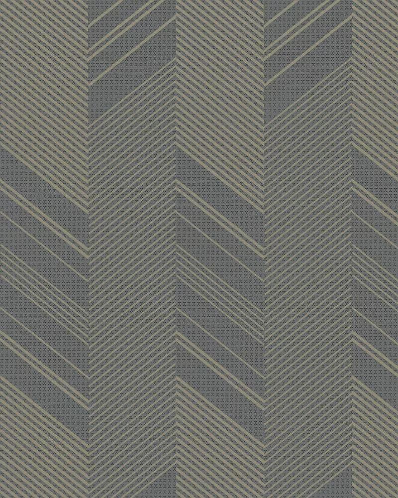Sötétszürke modern geometrikus mintás vlies tapéta