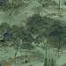 Sötétzöld erdei fa mintás vinyl tapéta akvarell stílusban