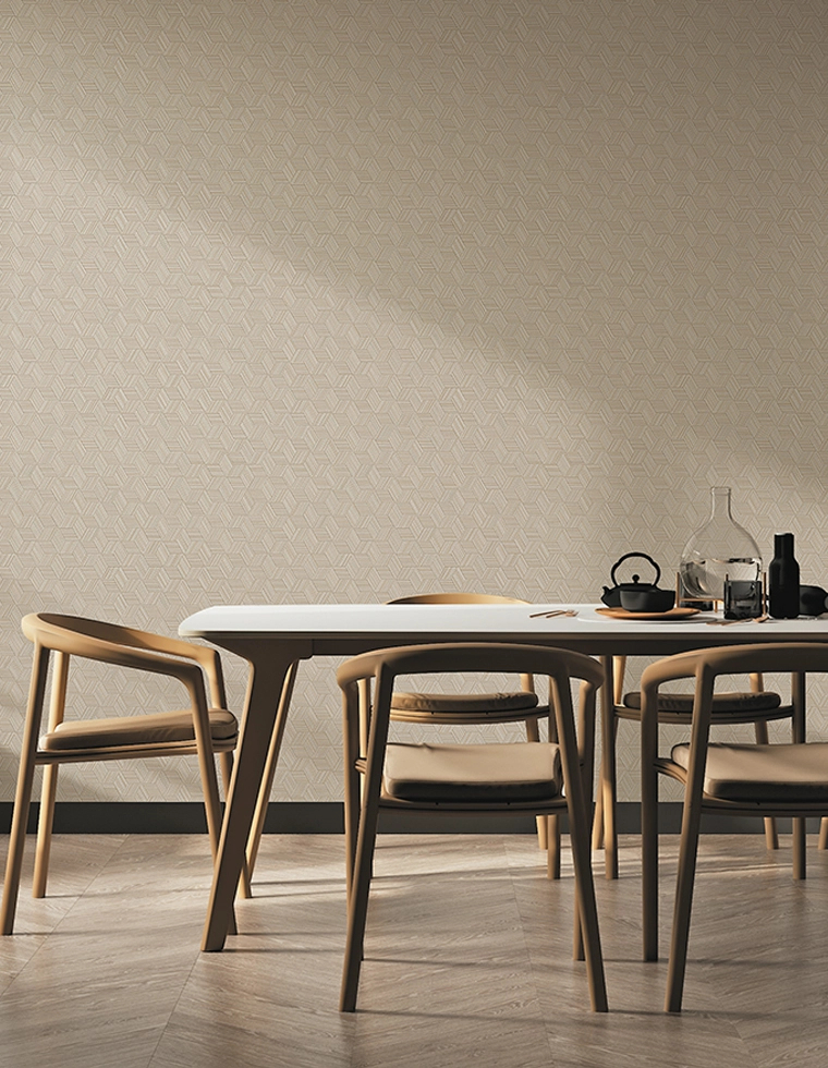 Sötétzöld geometrikus mintás olasz vinyl tapéta