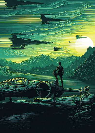 Star wars x-wing mintás poszter tapéta képregény stílusban 