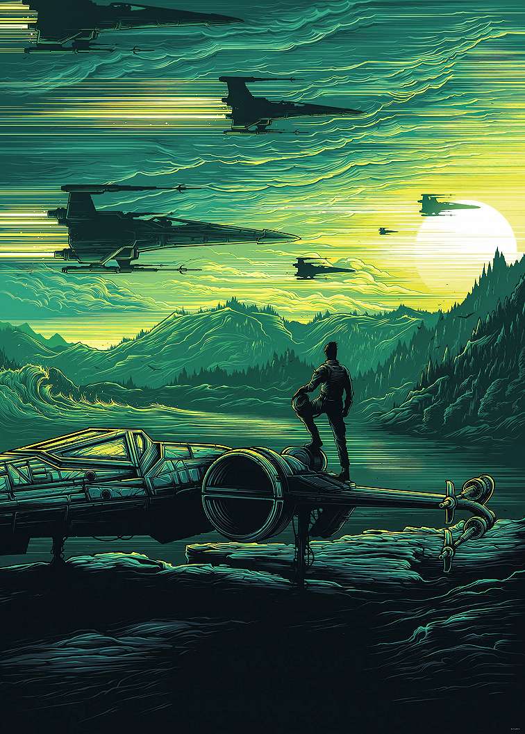 Star wars x-wing mintás poszter tapéta képregény stílusban 