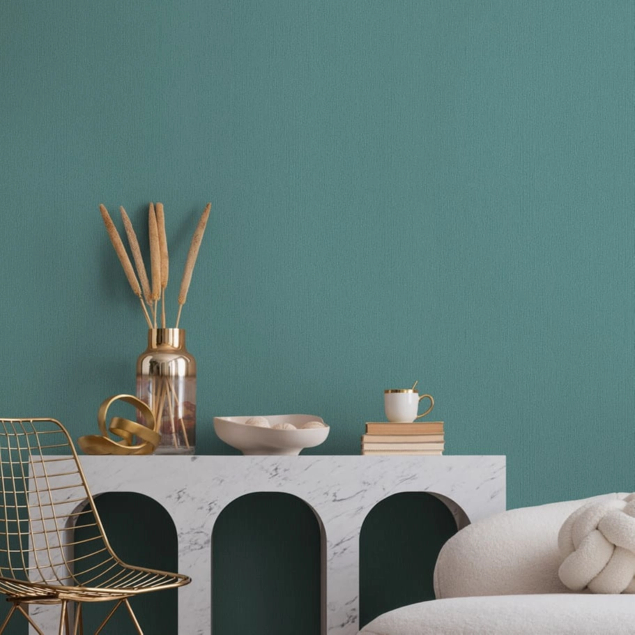Struktúrált mintás ciánkék színű elegáns design tapéta