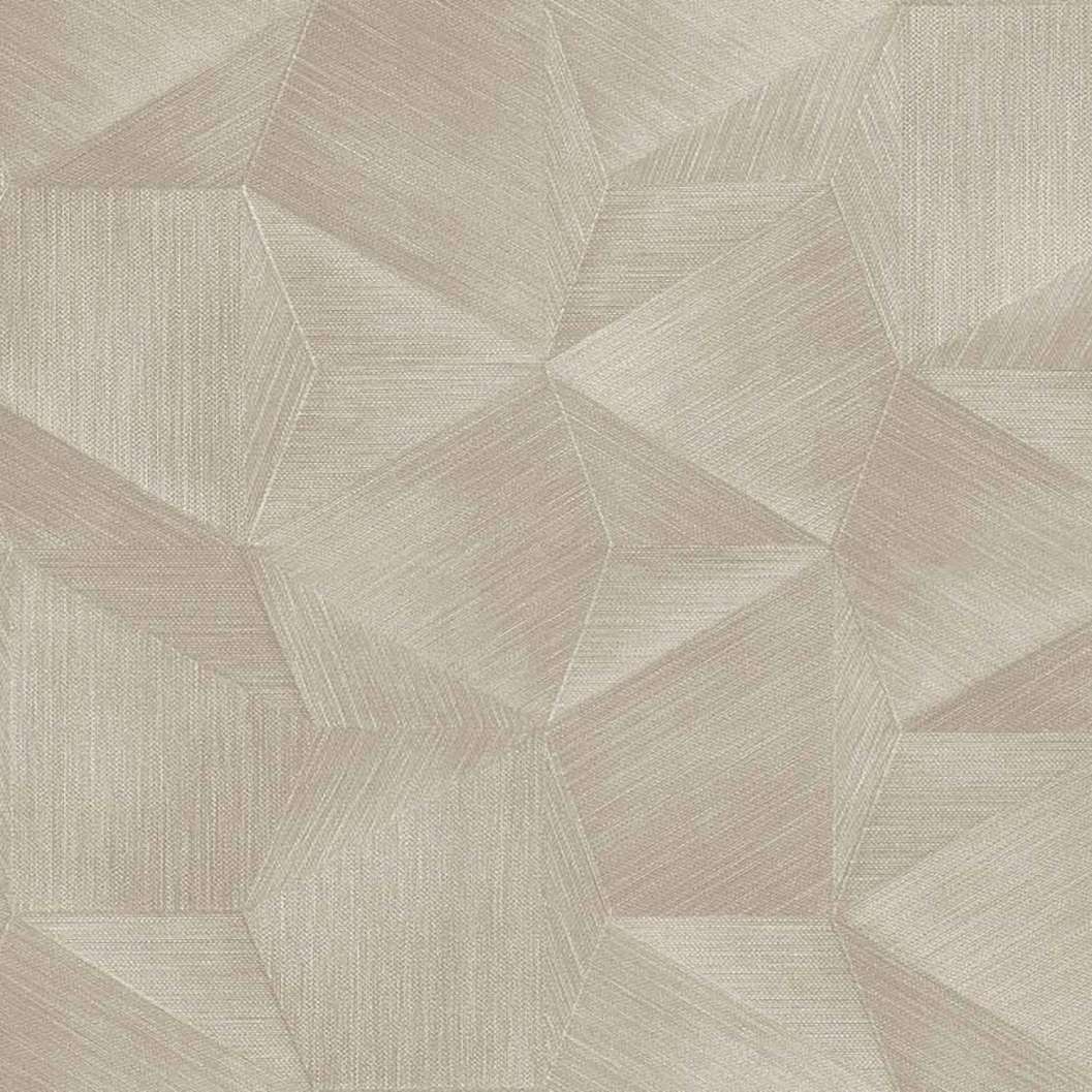 Stukrtúrált beige geometria mintás olasz vinyl design tapéta 70cm széles