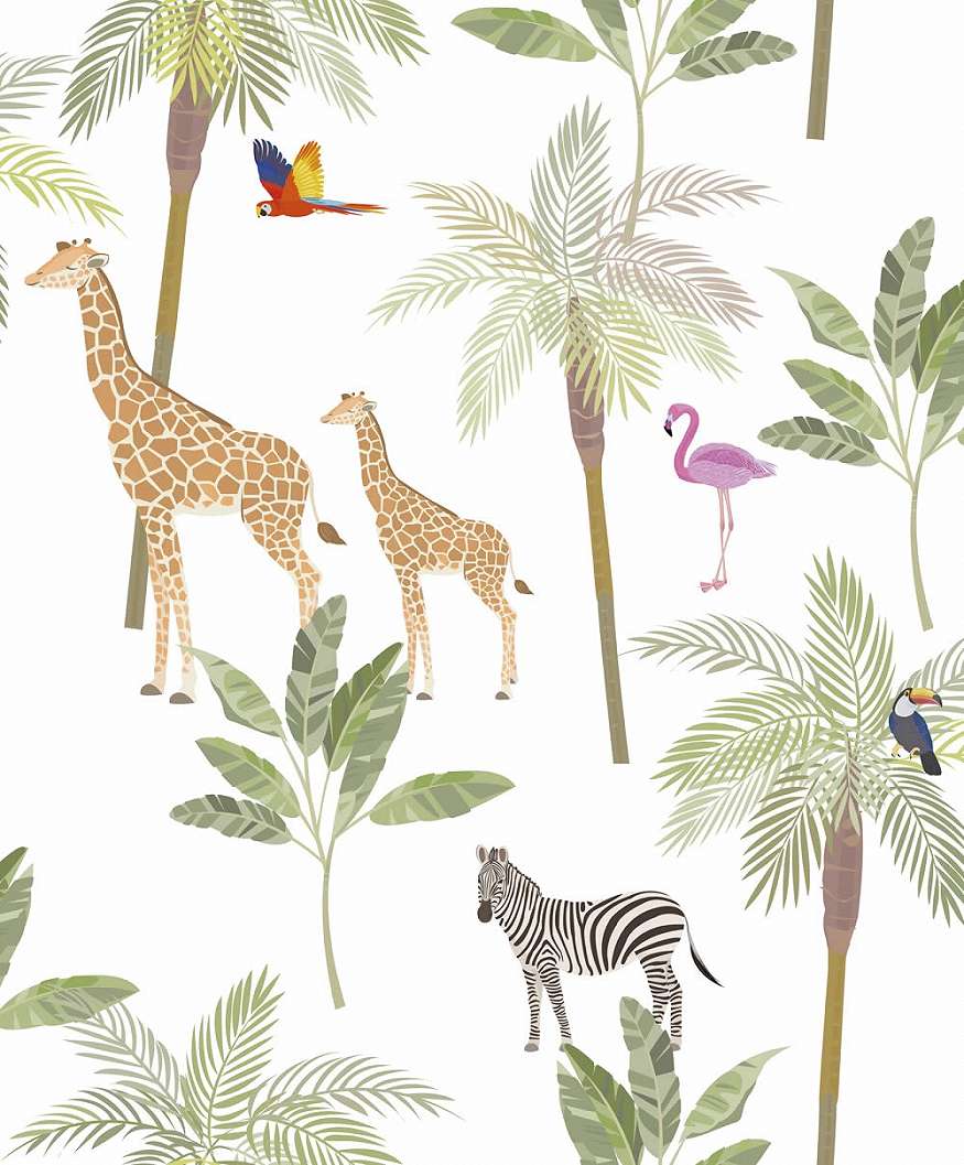 Szafari zsiráf mintás vinyl gyerek tapéta