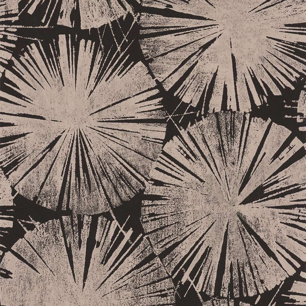 Szén fekete dekor tapéta textilhatású alapon geometrikus mintával