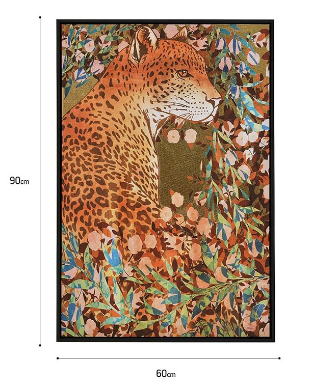 Színes 60x90cm leopárd mintás vászonkép