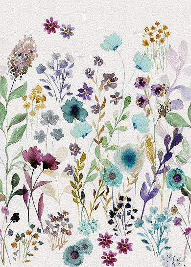 Színes akvarell mezei virágmintás fali poszter