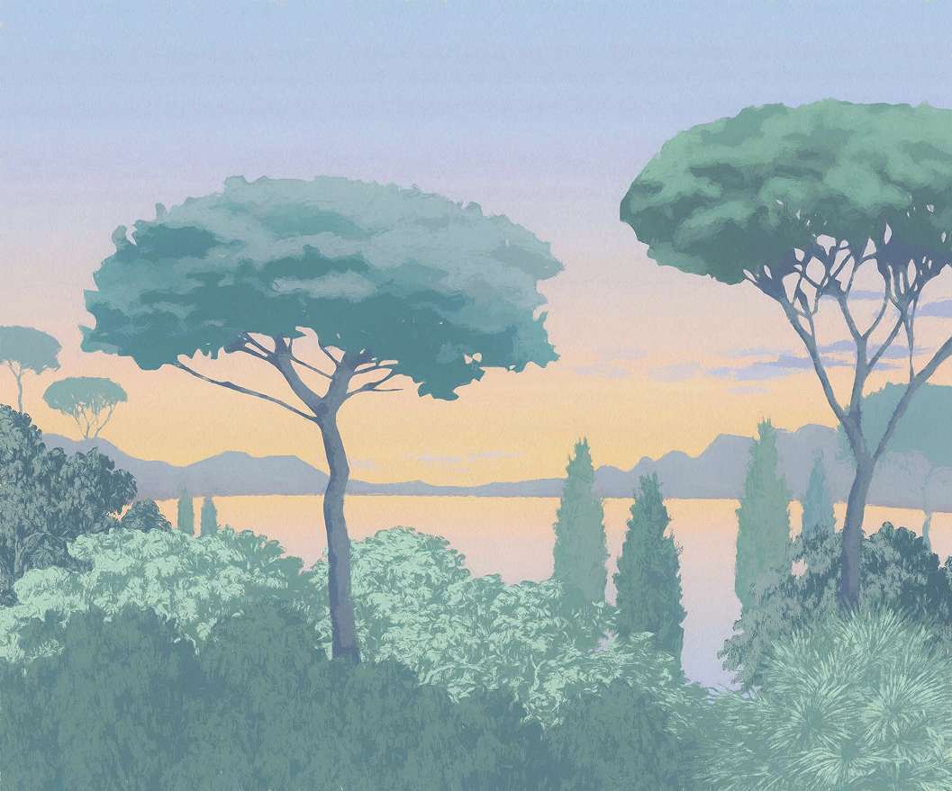 Szines fotótapéta mediterrán tájkép mintával