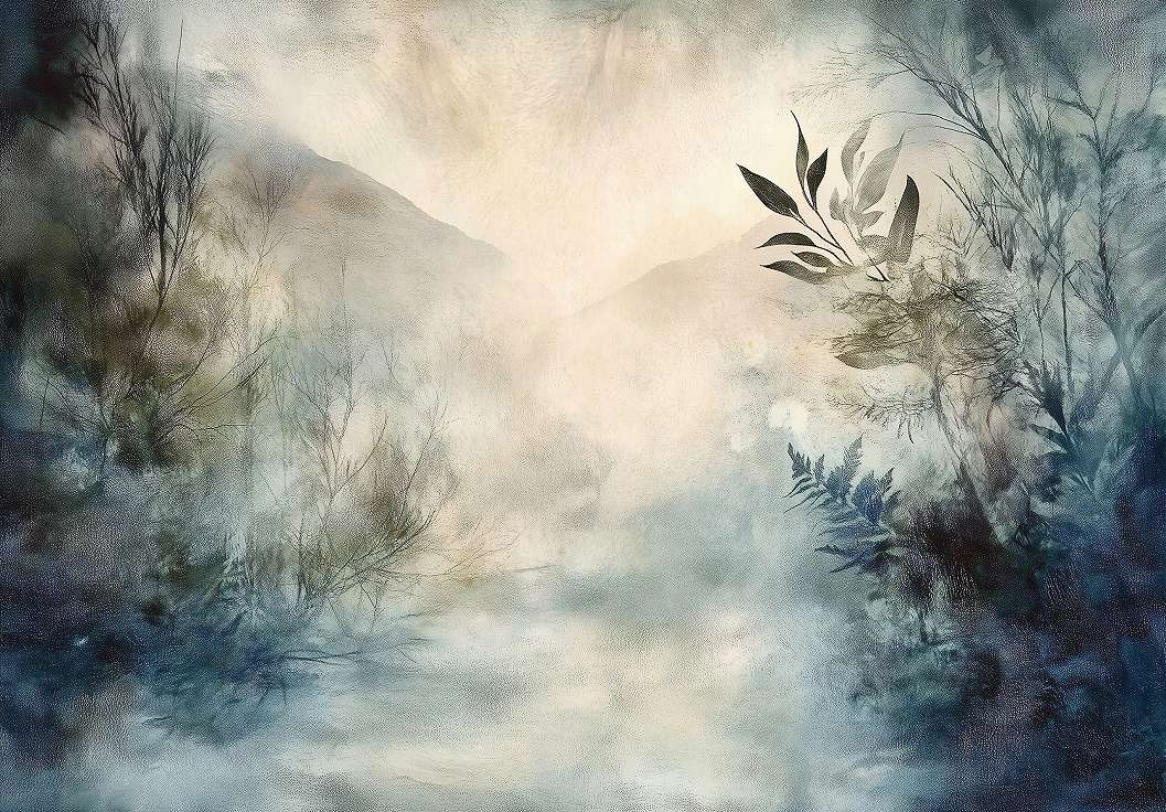 Színes fotótapéta sejtelmes tavi tájképpel 368x254 vlies