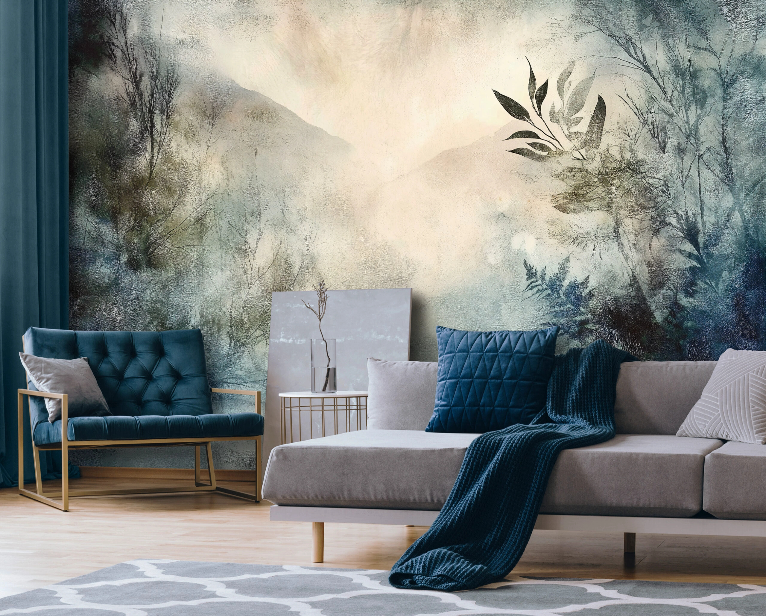 Színes fotótapéta sejtelmes tavi tájképpel 368x254 vlies