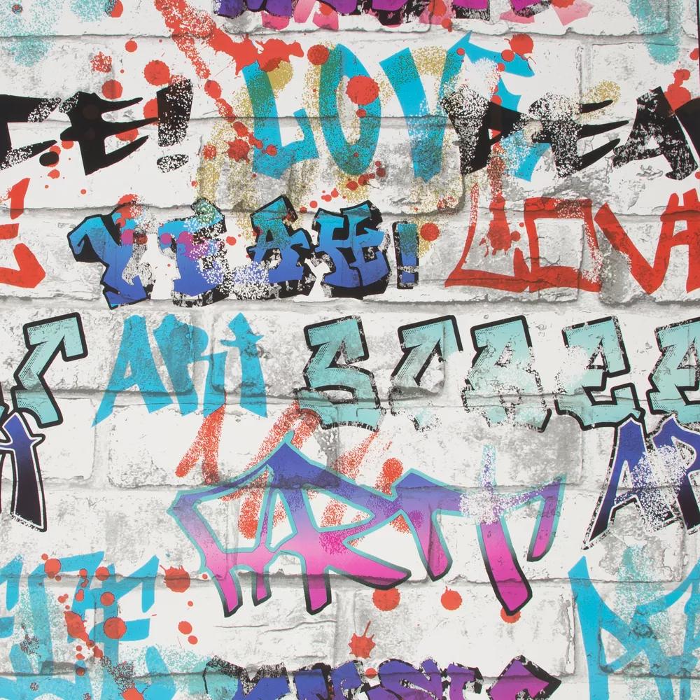 Szines graffiti mintás tini tapéta
