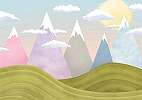 Színes hegycsúcs mintás fali poszter skandináv stílusban