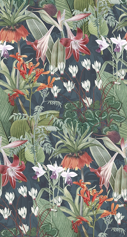 Színes modern trópusi virágmintás vlies poszter