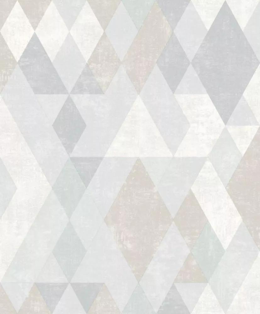 Színes skandináv stílusú tapéta pasztell geometrikus mintával