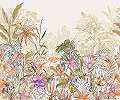 Színes trópusi botanikus mintás modern vlies poszter tapéta