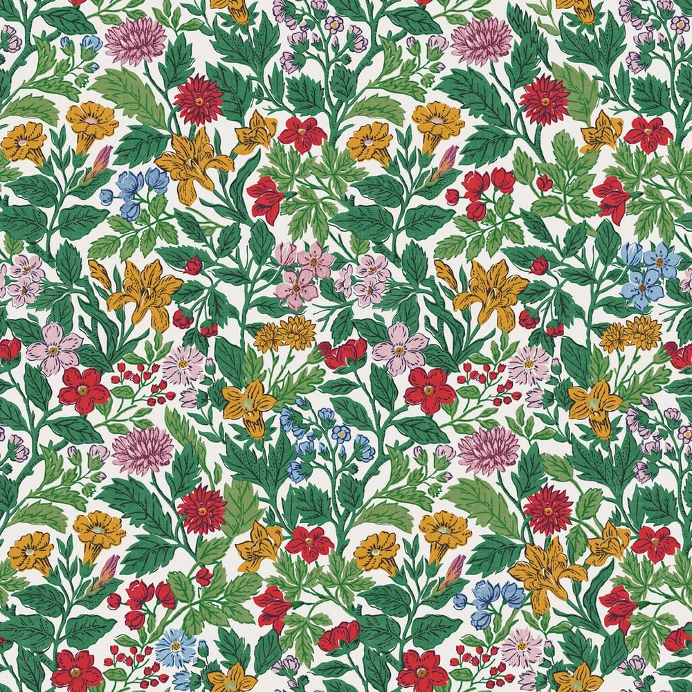 Szines vidám virágmintás angol dekor tapéta
