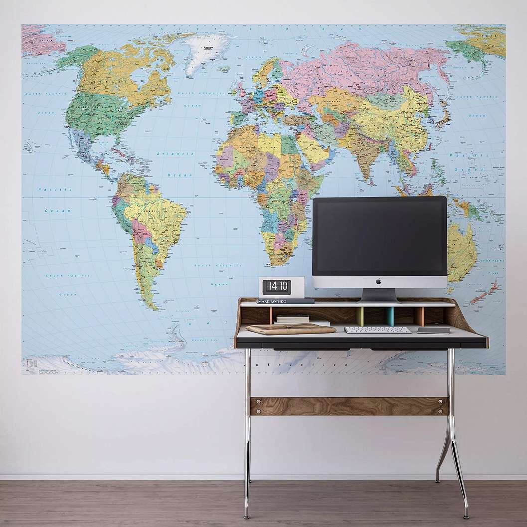 Színes világtérkép fali poszter