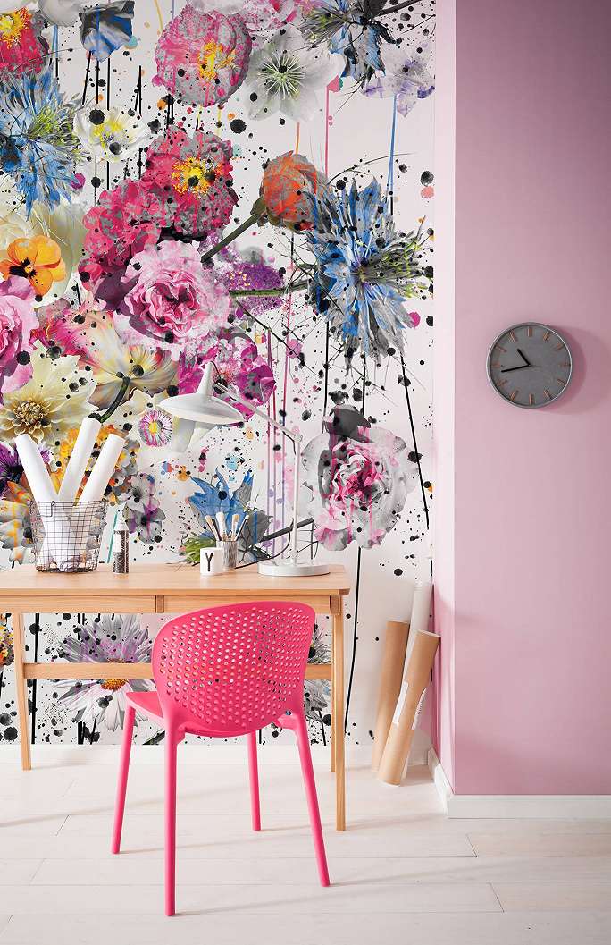 Színes virágmintás modern fali poszter