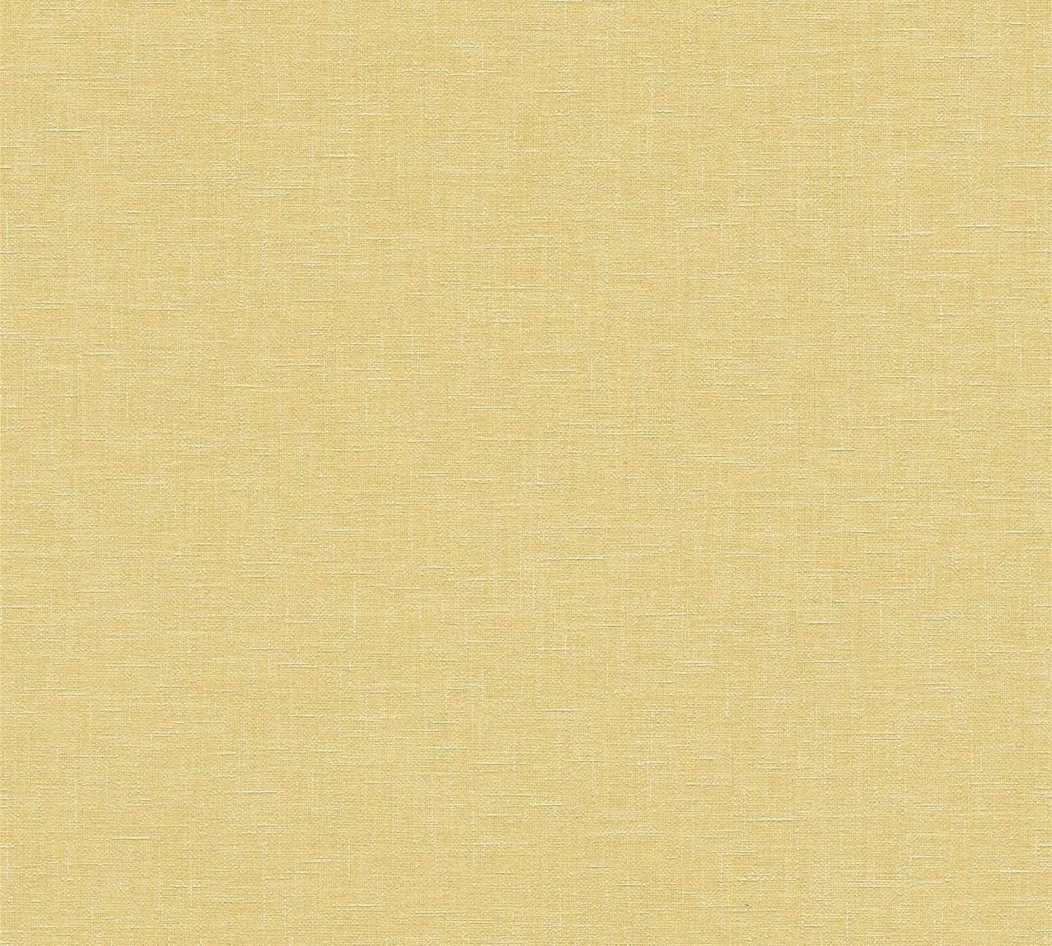 Szőtt hatású egyszínű sárga vlies tapéta