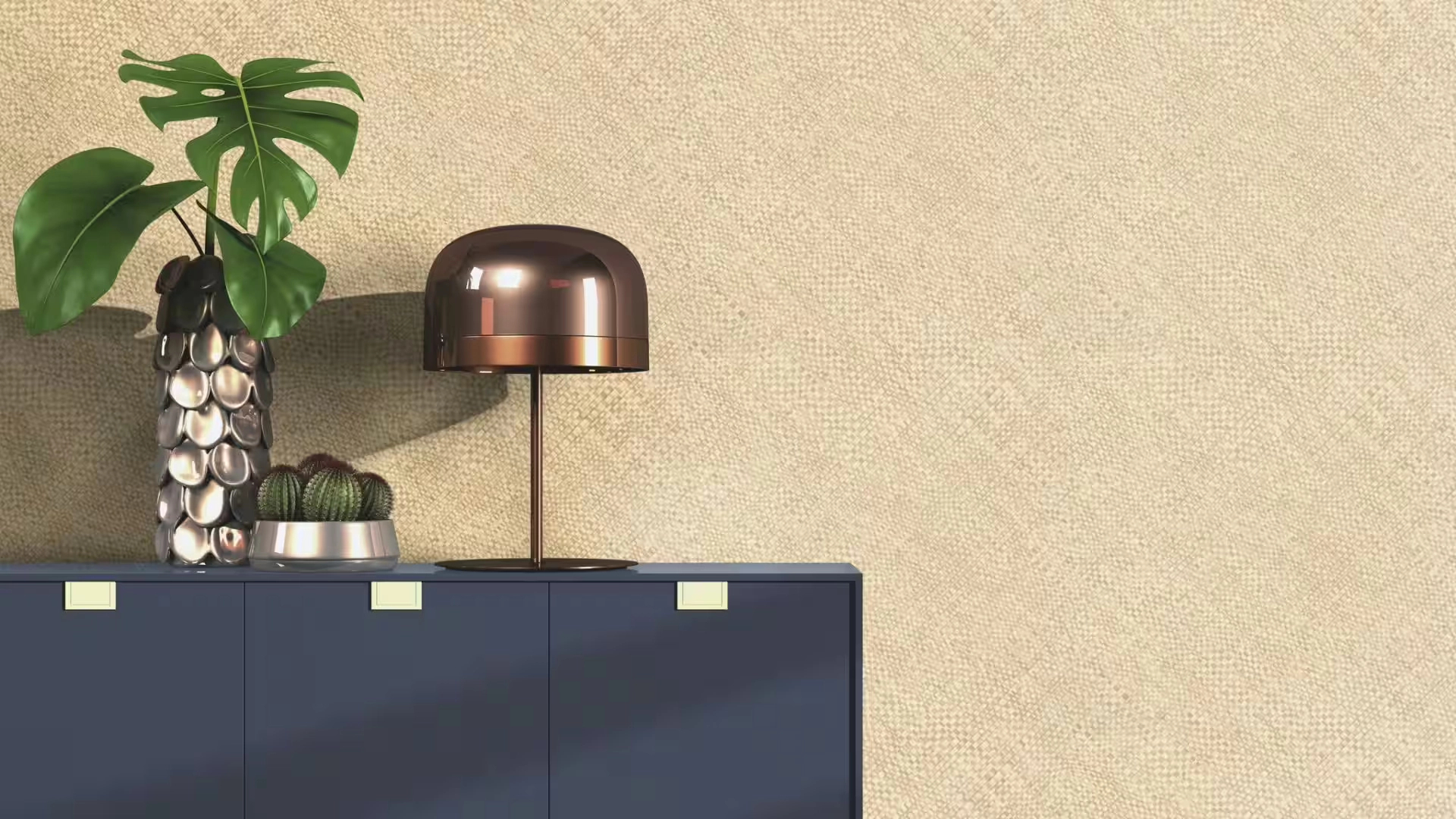 Szőtt raffia mintás dekor tapéta beige színben