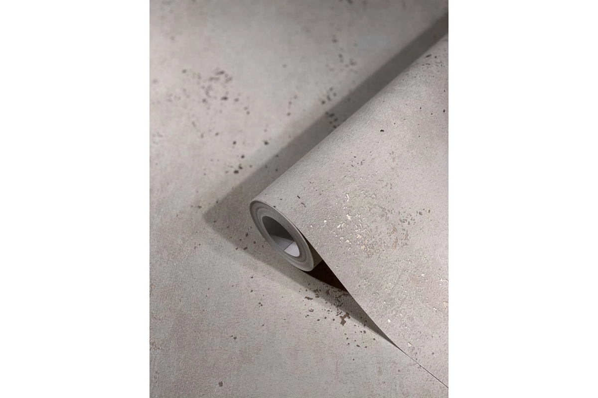 Szürke alapon enyhe metálos koptatott struktúrált design tapéta