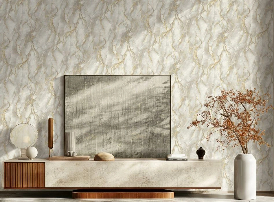 Szürke arany olasz vinyl tapéta márvány mintával