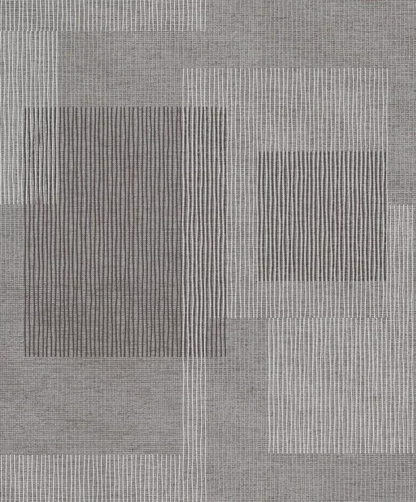Szürke barna enyhén csillámos textil struktúrájú geometrikus mintás vlies dekor tapéta