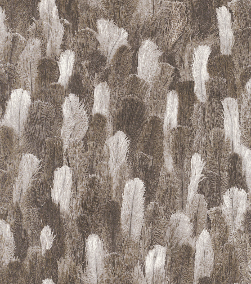 Szürke-barna színű toll hatású tapéta