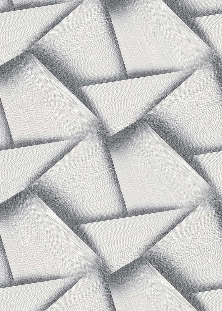 Szürke dekor tapéta 3D hatású geometriai mintával