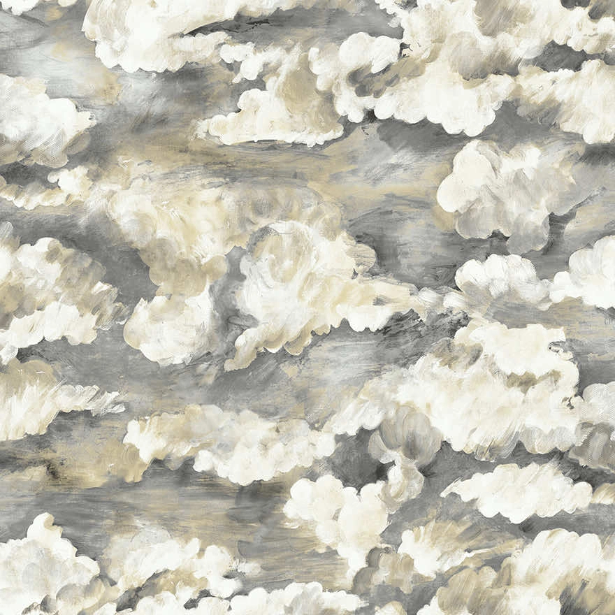 Szürke dekor tapéta festett felhő mintával