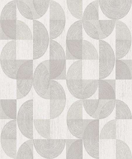 Szürke design tapéta fahatású évgyűrű geometriai mintával