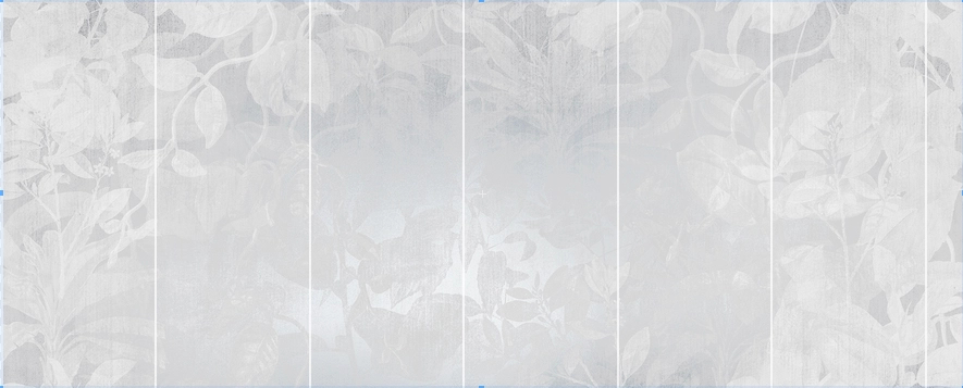 Szürke elegáns leveles mintás óriás fali posztertapéta egyedi 620x250 cm méretben